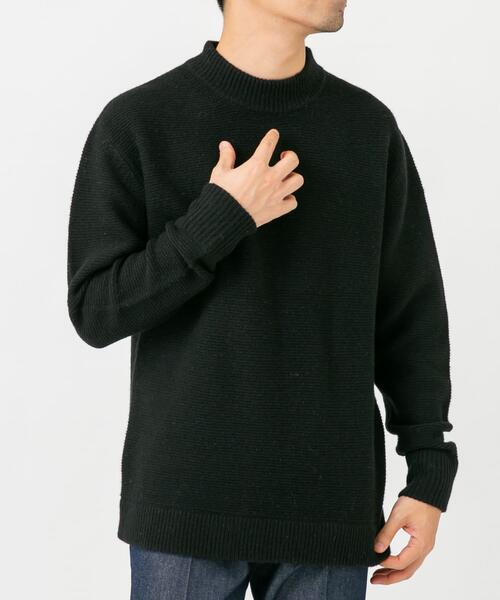 【BLACK】『XLサイズあり』ハミルトンウールガーター編みモックネックプルオーバー URBAN RESEARCH ROSSO｜『XLサイズあり』ハミルトンウールガーター編み