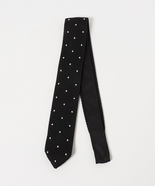 green label relaxing(グリーンレーベルリラクシング)の「GLR ポリエステル ウォッシャブル ニット ドット ネクタイ ニットタイ(ネクタイ・メンズ・ブラック/ネイビー/ダークグリーン/ワイン/ブラウン系・FREE)」の2枚目の写真