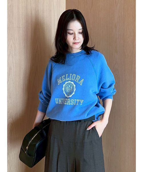 ヴィンテージライクカレッジロゴトレーナー（スウェット）｜Mila Owen