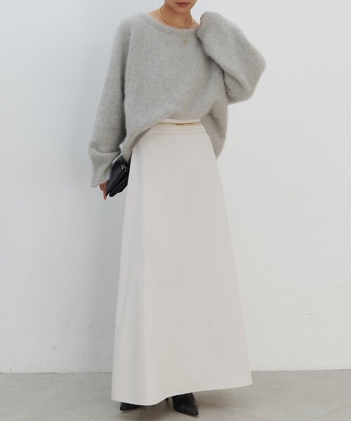 GALLARDAGALANTE（ガリャルダガランテ）の「ファーボートネックプルオーバー（ニット/セーター・レディース・ダークブラウン/ライトグレー・FREE）」の6枚目の写真