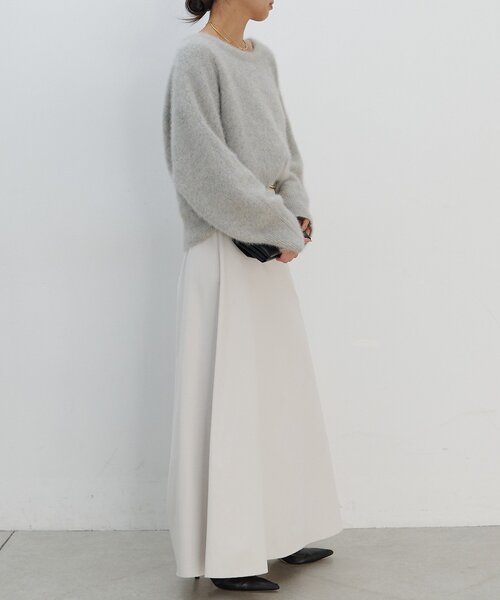 GALLARDAGALANTE（ガリャルダガランテ）の「ファーボートネックプルオーバー（ニット/セーター・レディース・ダークブラウン/ライトグレー・FREE）」の7枚目の写真