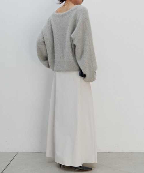 GALLARDAGALANTE（ガリャルダガランテ）の「ファーボートネックプルオーバー（ニット/セーター・レディース・ダークブラウン/ライトグレー・FREE）」の8枚目の写真