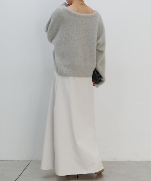 GALLARDAGALANTE（ガリャルダガランテ）の「ファーボートネックプルオーバー（ニット/セーター・レディース・ダークブラウン/ライトグレー・FREE）」の9枚目の写真