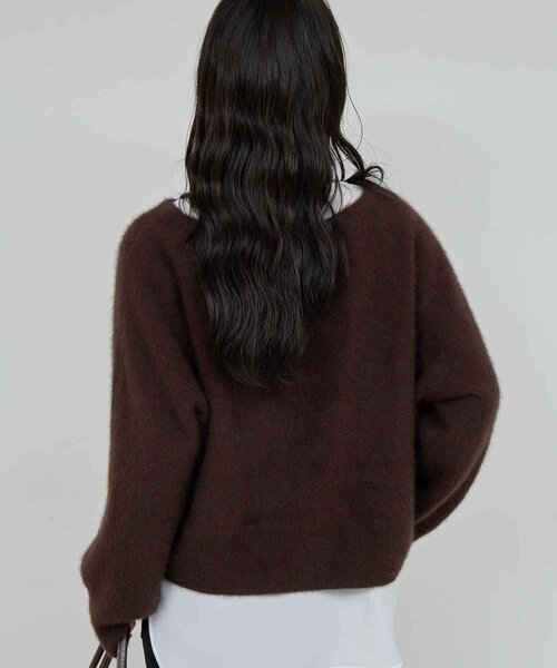 セール】ファーボートネックプルオーバー（ニット/セーター