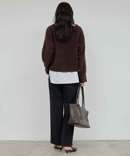 GALLARDAGALANTE（ガリャルダガランテ）の「ファーボートネックプルオーバー（ニット/セーター・レディース・ダークブラウン/ライトグレー・FREE）」の17枚目の写真