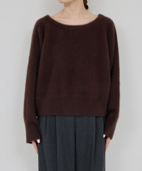 GALLARDAGALANTE（ガリャルダガランテ）の「ファーボートネックプルオーバー（ニット/セーター・レディース・ダークブラウン/ライトグレー・FREE）」の20枚目の写真