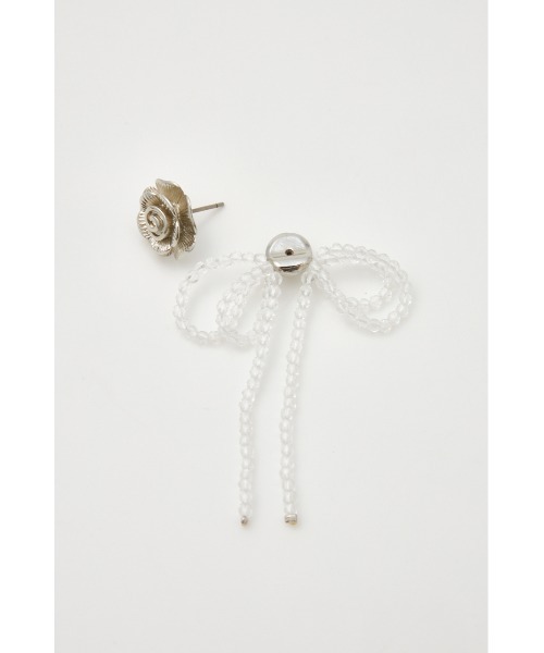 SLY(スライ)の「ROSE MOTIF BEADS P/EARRINGS ローズモチーフ ビーズ ピアス(ピアス(両耳用)・レディース・シルバー・FREE)」の5枚目の写真