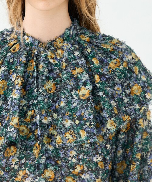 ラメカットジャカード ワイドカラーブラウス（シャツ/ブラウス