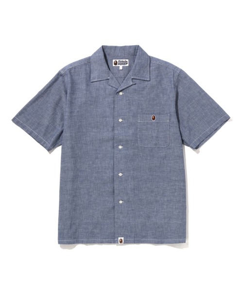 A BATHING APE（アベイシングエイプ）の「APE HEAD ONE POINT OPEN COLLAR SHIRT（シャツ/ブラウス・メンズ・ライトインディゴブルー/グレー・LARGE/MEDIUM/X-LARGE）」の2枚目の写真