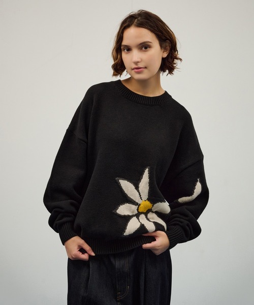 WETTEMPT(ウィテンプト)の「DESIGN JACQUARD KNIT / デザインジャガードニット(ニット/セーター・メンズ・アイボリー/ブラック・SMALL/MEDIUM/LARGE)」の2枚目の写真