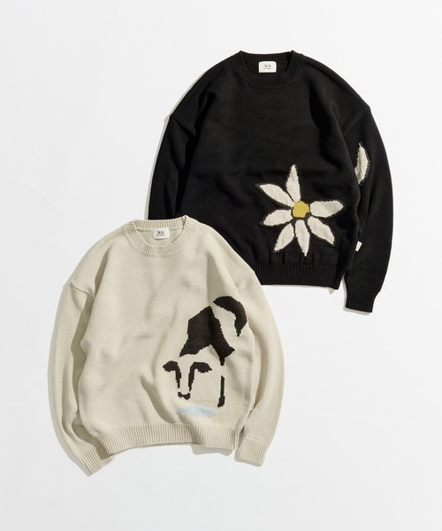 セール】DESIGN JACQUARD KNIT / デザインジャガードニット（ニット