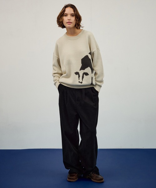 WETTEMPT(ウィテンプト)の「DESIGN JACQUARD KNIT / デザインジャガードニット(ニット/セーター・メンズ・アイボリー/ブラック・SMALL/MEDIUM/LARGE)」の8枚目の写真
