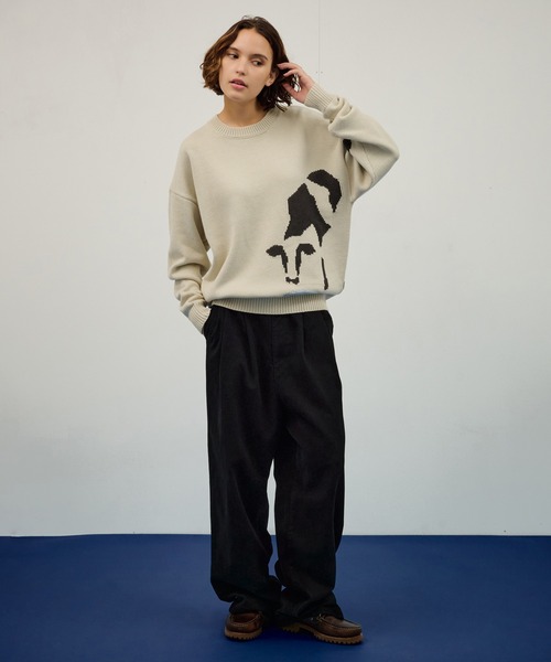 WETTEMPT(ウィテンプト)の「DESIGN JACQUARD KNIT / デザインジャガードニット(ニット/セーター・メンズ・アイボリー/ブラック・SMALL/MEDIUM/LARGE)」の9枚目の写真