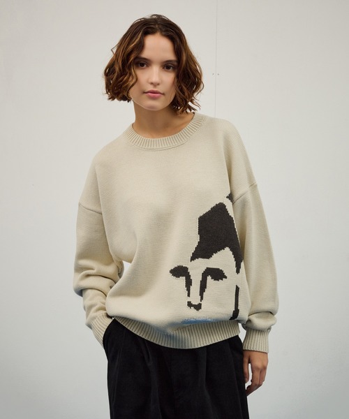 WETTEMPT(ウィテンプト)の「DESIGN JACQUARD KNIT / デザインジャガードニット(ニット/セーター・メンズ・アイボリー/ブラック・SMALL/MEDIUM/LARGE)」の7枚目の写真
