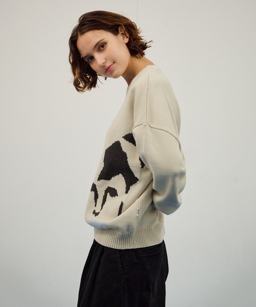 WETTEMPT(ウィテンプト)の「DESIGN JACQUARD KNIT / デザインジャガードニット(ニット/セーター・メンズ・アイボリー/ブラック・SMALL/MEDIUM/LARGE)」の6枚目の写真