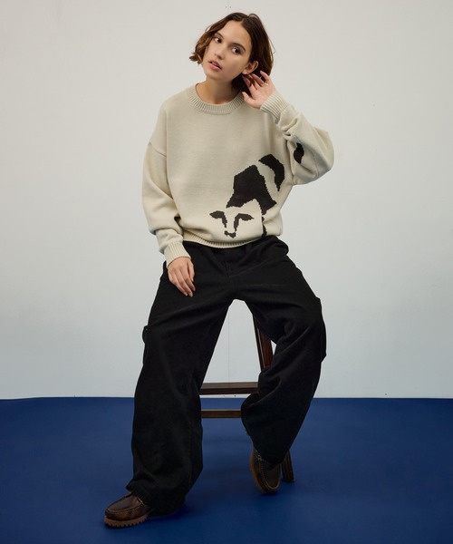 WETTEMPT(ウィテンプト)の「DESIGN JACQUARD KNIT / デザインジャガードニット(ニット/セーター・メンズ・アイボリー/ブラック・SMALL/MEDIUM/LARGE)」の14枚目の写真