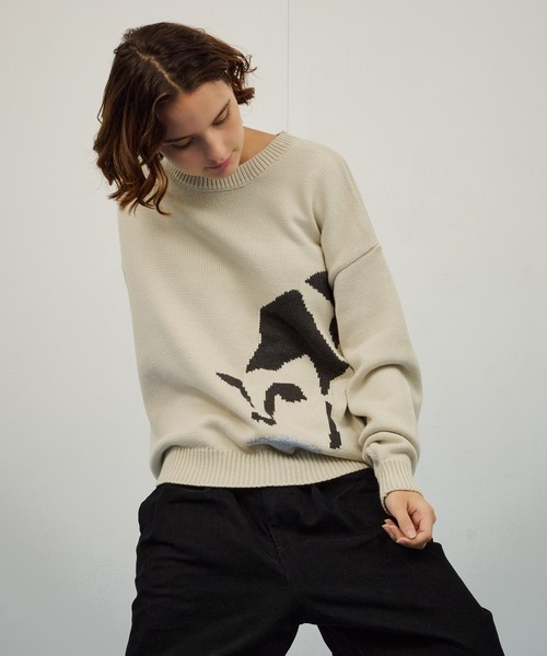WETTEMPT(ウィテンプト)の「DESIGN JACQUARD KNIT / デザインジャガードニット(ニット/セーター・メンズ・アイボリー/ブラック・SMALL/MEDIUM/LARGE)」の10枚目の写真