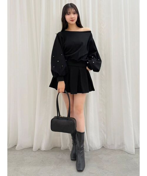 dazzlin（ダズリン）の「ビジュースリーブカットプルオーバー（スウェット・レディース・ブラック/オフホワイト/グレー・FREE）」の10枚目の写真