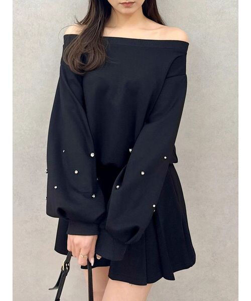 dazzlin（ダズリン）の「ビジュースリーブカットプルオーバー（スウェット・レディース・ブラック/オフホワイト/グレー・FREE）」の20枚目の写真