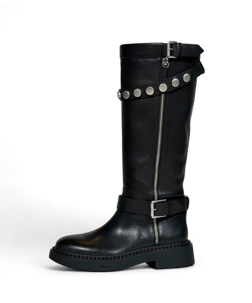 ASH(アッシュ)の「ASH/アッシュ【MELVIS】スタッズベルトロングブーツ(ブーツ・レディース・ブラック・38/39/36/37)」の4枚目の写真