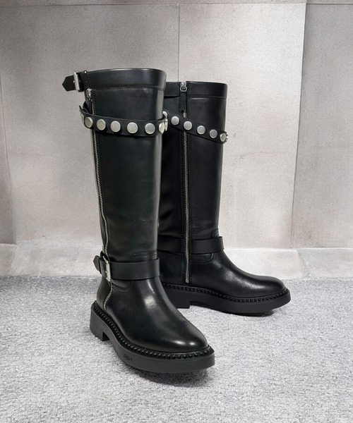 ASH(アッシュ)の「ASH/アッシュ【MELVIS】スタッズベルトロングブーツ(ブーツ・レディース・ブラック・38/39/36/37)」の7枚目の写真