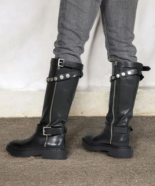 ASH(アッシュ)の「ASH/アッシュ【MELVIS】スタッズベルトロングブーツ(ブーツ・レディース・ブラック・38/39/36/37)」の8枚目の写真