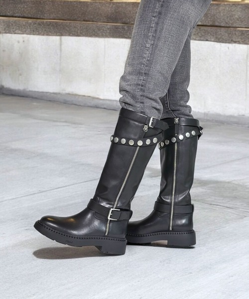 ASH(アッシュ)の「ASH/アッシュ【MELVIS】スタッズベルトロングブーツ(ブーツ・レディース・ブラック・38/39/36/37)」の9枚目の写真