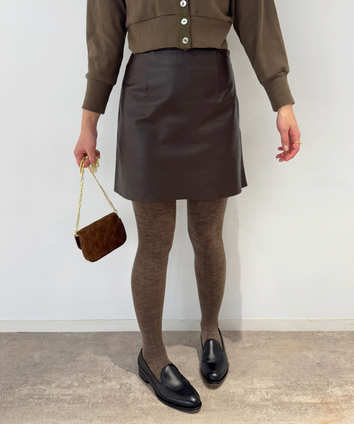 EDIT. FOR LULU(エディットフォールル)の「ラムレザーミニスカート(スカート・レディース・ブラウン・FREE)」の1枚目の写真