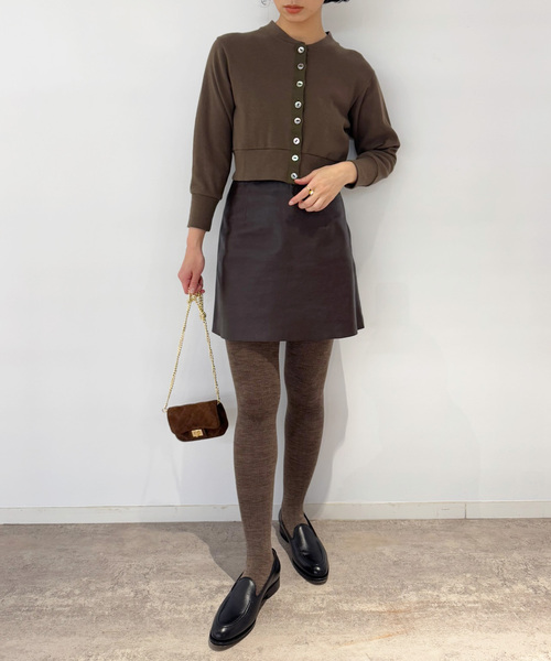 EDIT. FOR LULU(エディットフォールル)の「ラムレザーミニスカート(スカート・レディース・ブラウン・FREE)」の2枚目の写真