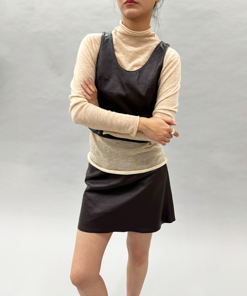 EDIT. FOR LULU(エディットフォールル)の「ラムレザーミニスカート(スカート・レディース・ブラウン・FREE)」の12枚目の写真