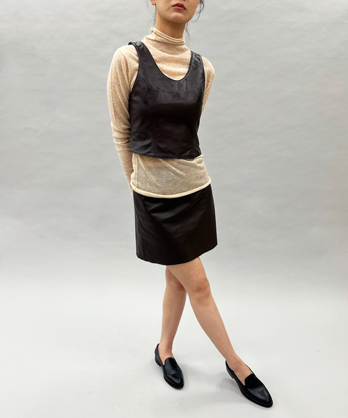 EDIT. FOR LULU(エディットフォールル)の「ラムレザーミニスカート(スカート・レディース・ブラウン・FREE)」の13枚目の写真