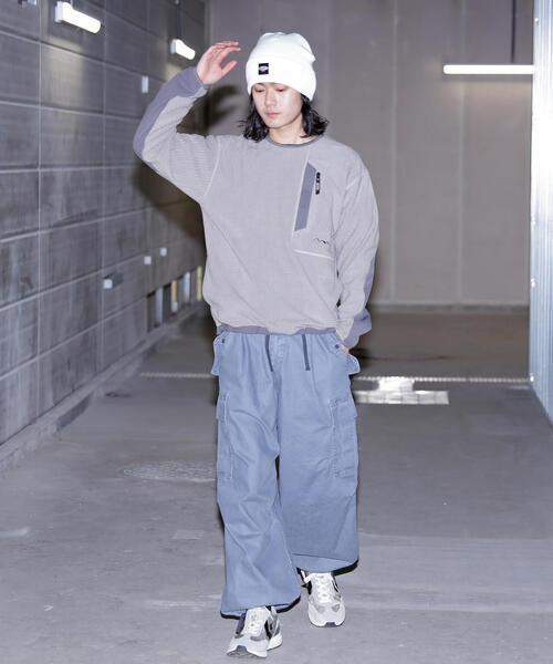 MANASTASH(マナスタッシュ)の「MANASTASH/マナスタッシュ/GRID FLEECE CREW(ジャージ・メンズ・グレー/ブラック/オリーブ系・L/M/S/XL)」の10枚目の写真