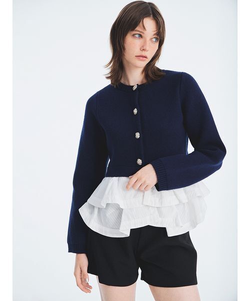 FURFUR ペプラムレイヤードカーディガン WEB限定カラー】ペプラムレイヤードカーディガン（カーディガン/ボレロ