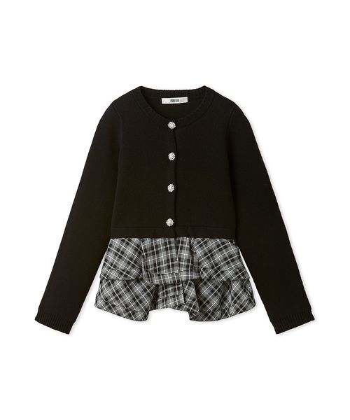 WEB限定カラー】ペプラムレイヤードカーディガン（カーディガン/ボレロ