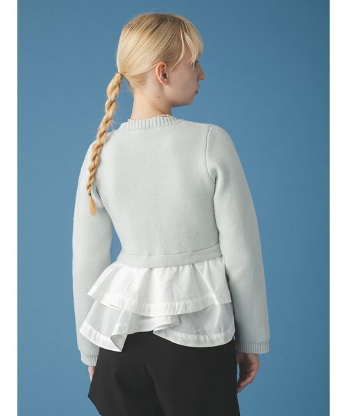 FURFUR（ファーファー）の「【WEB限定カラー】ペプラムレイヤードカーディガン（カーディガン/ボレロ・レディース・ブラック/ネイビー/ライトブルー/チャコールグレー・F）」の13枚目の写真