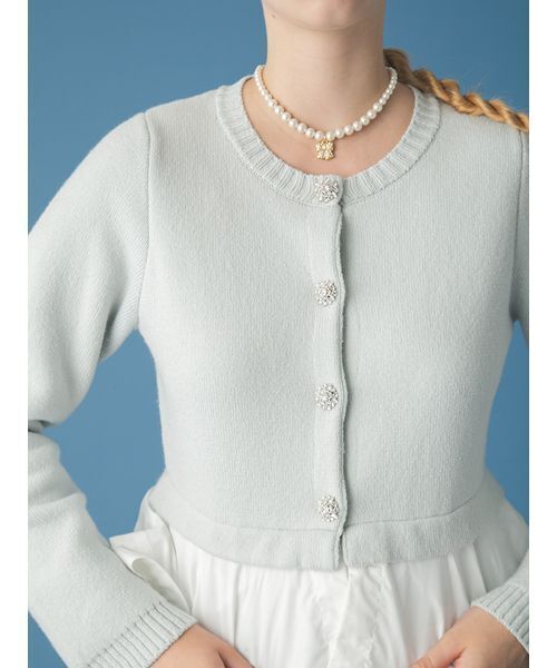 FURFUR（ファーファー）の「【WEB限定カラー】ペプラムレイヤードカーディガン（カーディガン/ボレロ・レディース・ブラック/ネイビー/ライトブルー/チャコールグレー・F）」の15枚目の写真