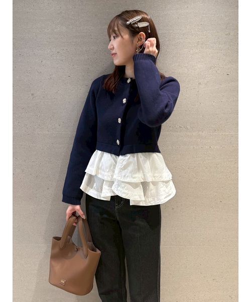 FURFUR ペプラムレイヤードカーディガン FURFUR（ファーファー） カーディガン 「WEB限定カラー」ペプラム