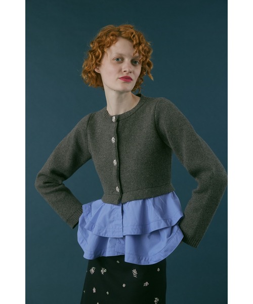 FURFUR（ファーファー）の「【WEB限定カラー】ペプラムレイヤードカーディガン（カーディガン/ボレロ・レディース・ブラック/ネイビー/ライトブルー/チャコールグレー・F）」の11枚目の写真