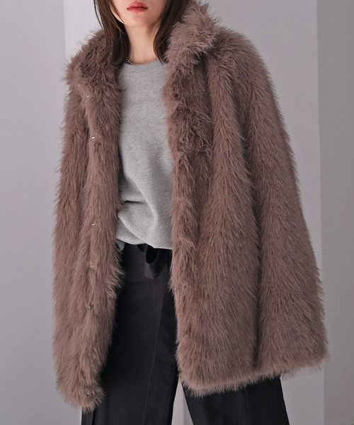 セール】フェイクファースタンドカラージャケット（その他アウター