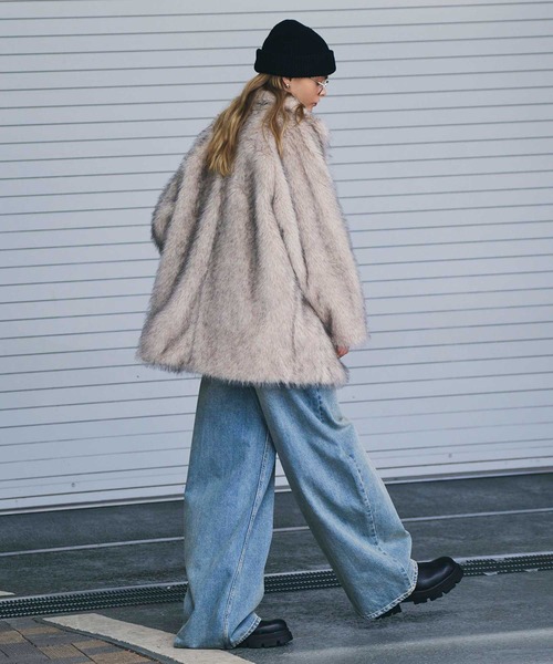 セール】フェイクファースタンドカラージャケット（その他アウター