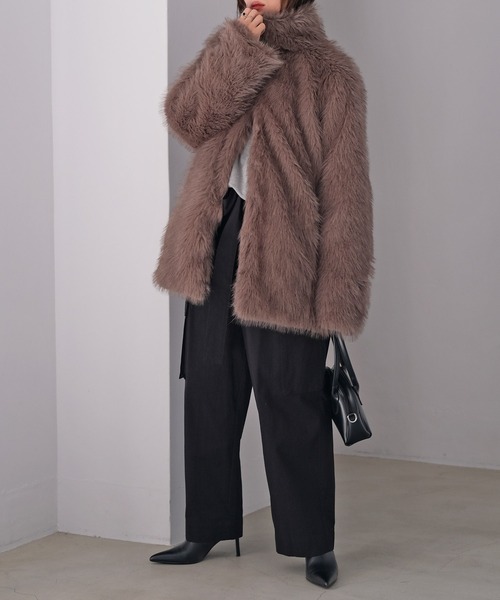 セール】フェイクファースタンドカラージャケット（その他アウター