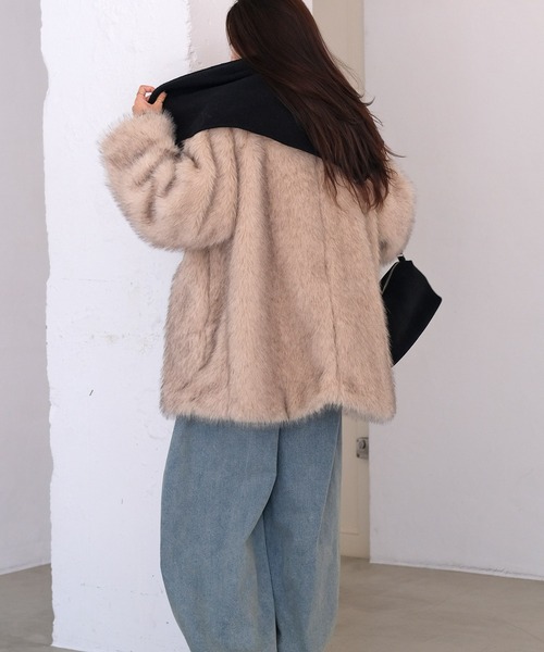 セール】フェイクファースタンドカラージャケット（その他アウター