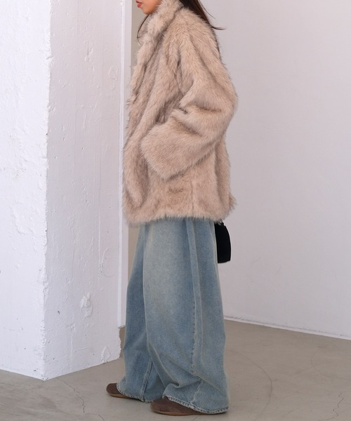 セール】フェイクファースタンドカラージャケット（その他アウター