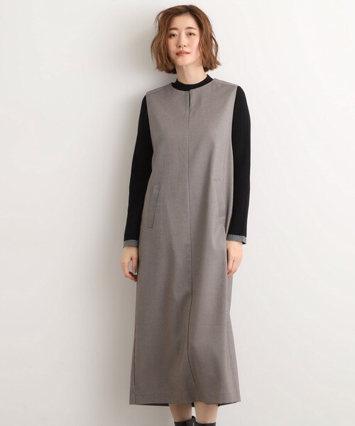 grove(グローブ)の「【2WAY/美シルエット】着こなし自在のジャンドレワンピース(ワンピース・レディース・チャコール/ブラック/ブラック系1・02/03/01/04/05)」の2枚目の写真