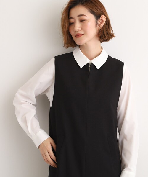 grove(グローブ)の「【2WAY/美シルエット】着こなし自在のジャンドレワンピース(ワンピース・レディース・チャコール/ブラック/ブラック系1・02/03/01/04/05)」の5枚目の写真