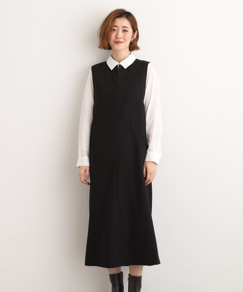 grove(グローブ)の「【2WAY/美シルエット】着こなし自在のジャンドレワンピース(ワンピース・レディース・チャコール/ブラック/ブラック系1・02/03/01/04/05)」の7枚目の写真
