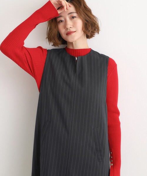 grove(グローブ)の「【2WAY/美シルエット】着こなし自在のジャンドレワンピース(ワンピース・レディース・チャコール/ブラック/ブラック系1・02/03/01/04/05)」の9枚目の写真