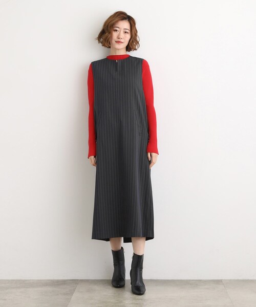 grove(グローブ)の「【2WAY/美シルエット】着こなし自在のジャンドレワンピース(ワンピース・レディース・チャコール/ブラック/ブラック系1・02/03/01/04/05)」の10枚目の写真
