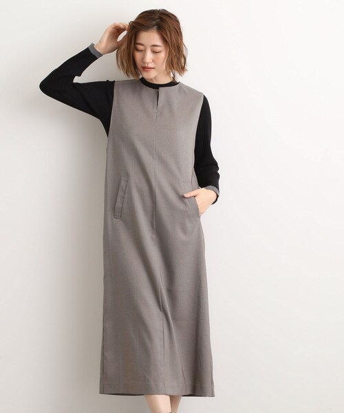 grove(グローブ)の「【2WAY/美シルエット】着こなし自在のジャンドレワンピース(ワンピース・レディース・チャコール/ブラック/ブラック系1・02/03/01/04/05)」の14枚目の写真
