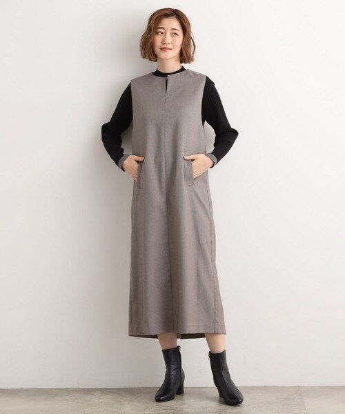 grove(グローブ)の「【2WAY/美シルエット】着こなし自在のジャンドレワンピース(ワンピース・レディース・チャコール/ブラック/ブラック系1・02/03/01/04/05)」の15枚目の写真
